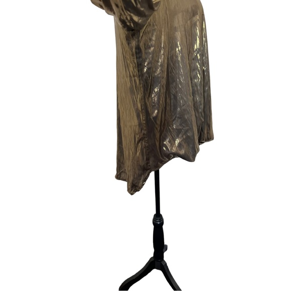 DKNY Gold Metallic Blouse Sz L - Picture 6 of 15
